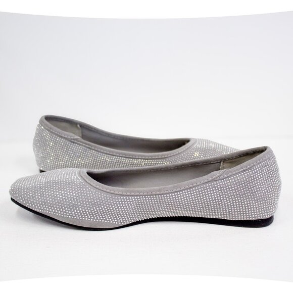 London Fog Cailin Bedazzled Ballet Flats Grey Women's Size 8.5 Wide - Picture 11 of 11